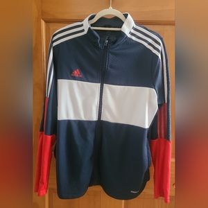 Adidas Women's Full Zip Aeroready Jacket Size 1X Red/White/Blue